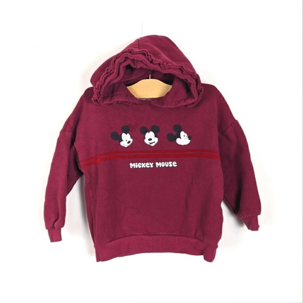 Zara Mickey mouse burgundy hoodie